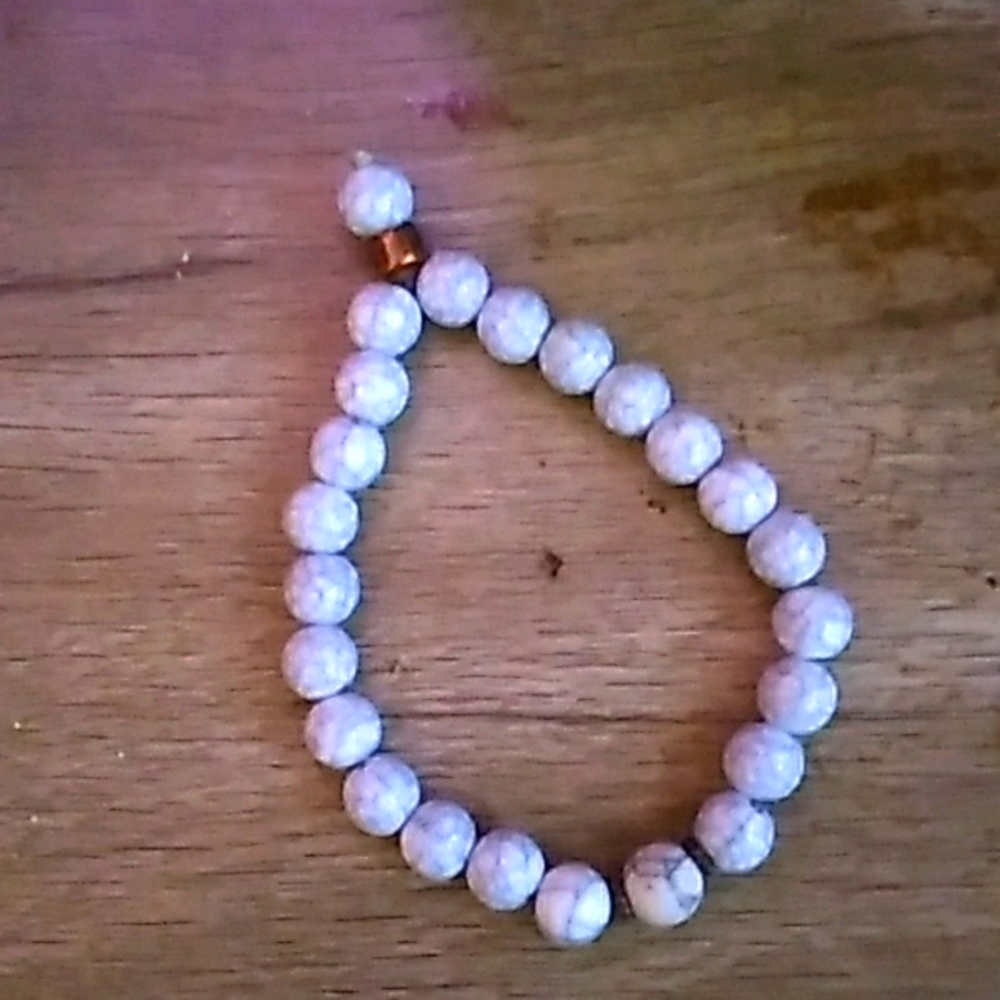 One of a kind white Howlite bracelet